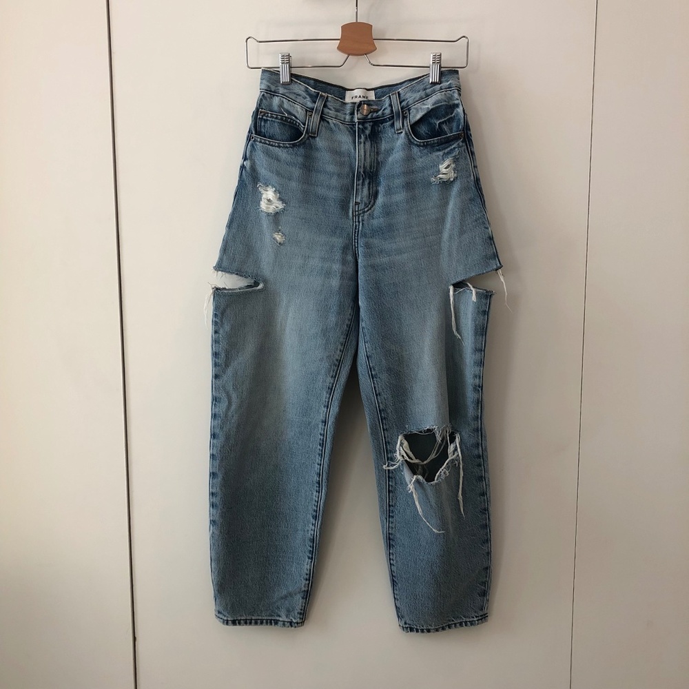 FRAME Ultra High-Rise Barrel Leg Jeans